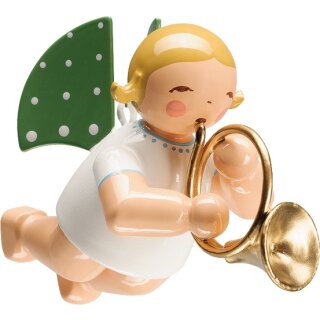 Angel with French horn, floating