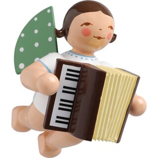 Angel with accordion, floating