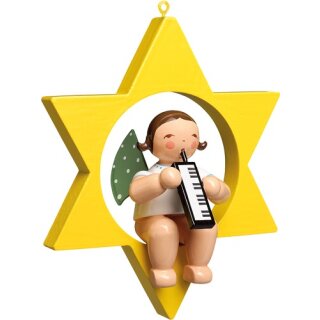 Angel with melodica, in star