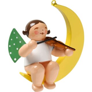 Angelo con violino, nella luna per carillon 5336/9A