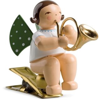 Angel with French horn, on clamp
