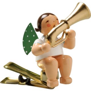 Engel met bastrompet, op klem