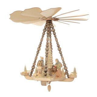 Ceiling pyramid - large, forest motif with sawhorse, wood gatherer and mushroom woman