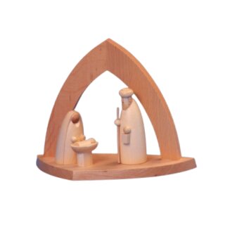 Arched crib with Holy Family