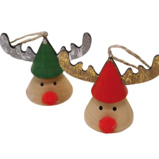 Elk with golden or silver antlers, assorted in 2 colors