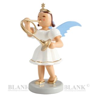 Short skirt angel with French horn, colored