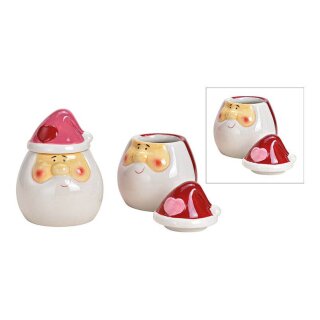 Box - Santa Claus ceramic bordeaux, pink 2 assorted