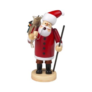 Smoking man ca. 14 cm - Santa Claus with gift bag