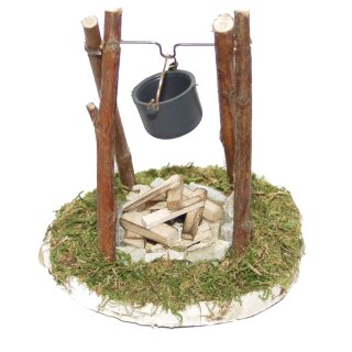 Campfire with stones for 10 cm figures, 7 x 9 cm