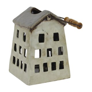 Lantern - house with handle, light gray roof