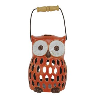 Lantern - owl with handle, orange