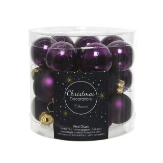 Mini glass balls glossy/matt purple