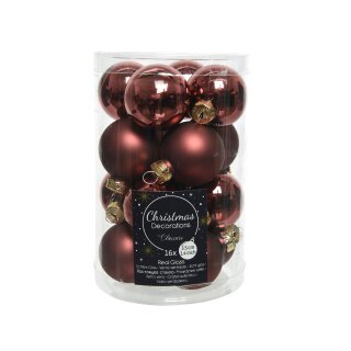 Mini glass balls glossy/matt brown