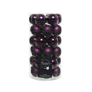 Mini glass balls shiny/matte purple