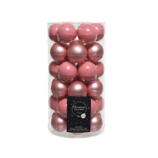 Mini glass balls porcelain/matt rosé