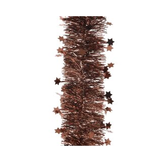 Tinsel star garland shiny/brown 270 cm