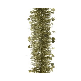 Tinsel star garland shiny/moss green 270 cm