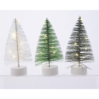 Plastový stromek LED, 3 různé barvy 14 cm