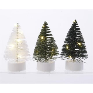 LED plastic tree 3 assorted 10 cm