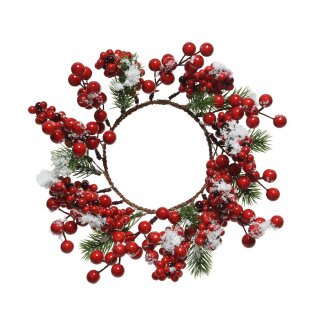 Berry wreath snowy