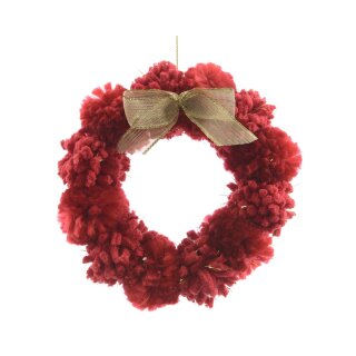 PES wreath with pompom Ã˜ 17 cm