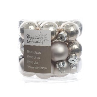 Mini perle di vetro argento lucido/opaco