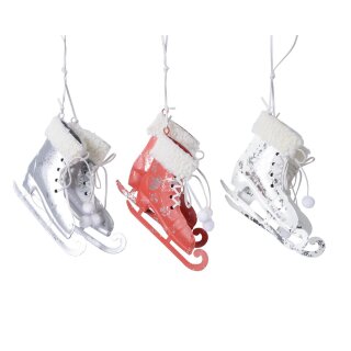Iron skate pair red/white/silver, 3 assorted