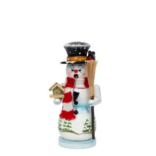Smoking snowman - Toni New, small with knitted scarf, colorful