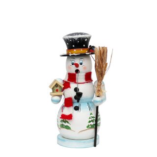Smoking snowman - Toni New, medium with knitted scarf, colorful