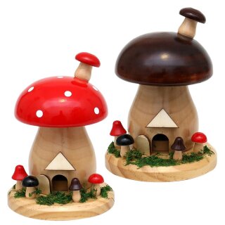 Figurka mstitele - houba přírodní/hnědá a přírodní/červená, 2 barevné varianty