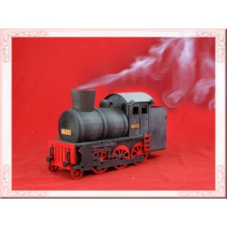 Parní lokomotiva, kouřící černá
