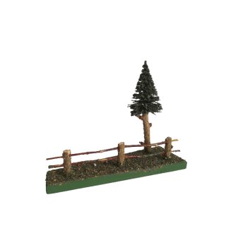Decoration tree with fence, 15 x 13 cm