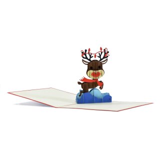 Folding card - reindeer