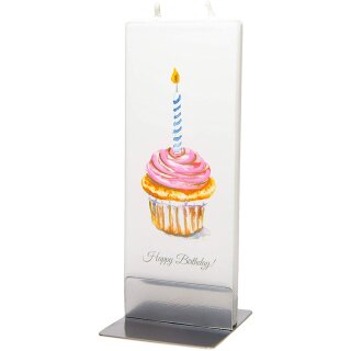 Kaars - Gelukkige Verjaardag cupcake met kaars