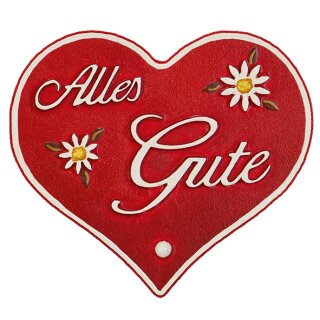Original Hubrig folk art magnet pin heart - All the best Erzgebirge