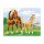 12pcs wooden picture cube with farm animal motifs