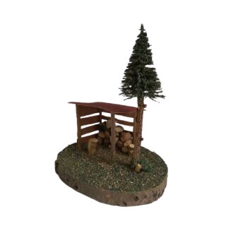 Decoration tree with wooden shower, 13 cm