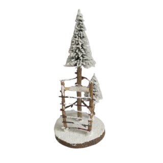 Decoration little tree with high stand snow, 20 cm