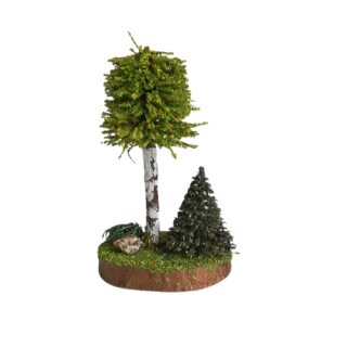 Kleine boom met hout en steen, 8 cm