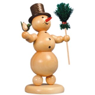 Snowman \with broom and bird