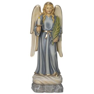Engel met kaarsenhouder - 29 cm, gekleurd