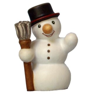 Snowman with broom 4.5 cm