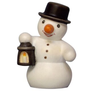 Snowman with lantern 7 cm