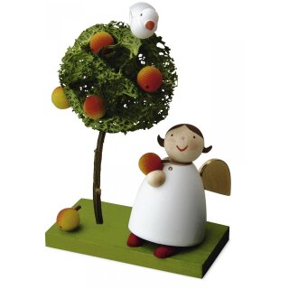 Guardian angel with apple and apple tree