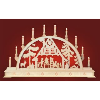 \La Maison de Noël Double avec Socle : Une Décoration Festive Incontournable\