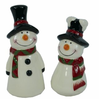 Salt & pepper shaker - snowman, set of 2