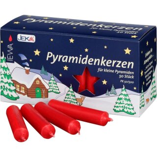 Piramide kaarsen - rood, 50 stuks per stuk