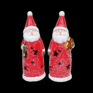 LED Santa with stars, 2 assorted