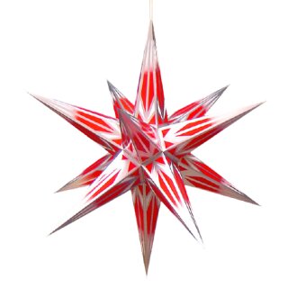 Interni a stella Haßlauer, rosso/bianco con motivo argentato