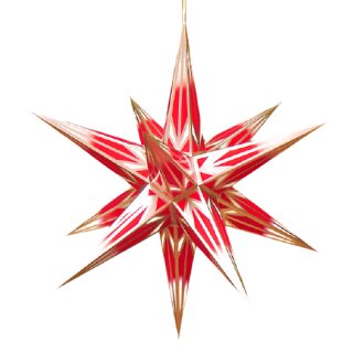 Intérieur en étoile Haßlauer, rouge/blanc avec motif doré